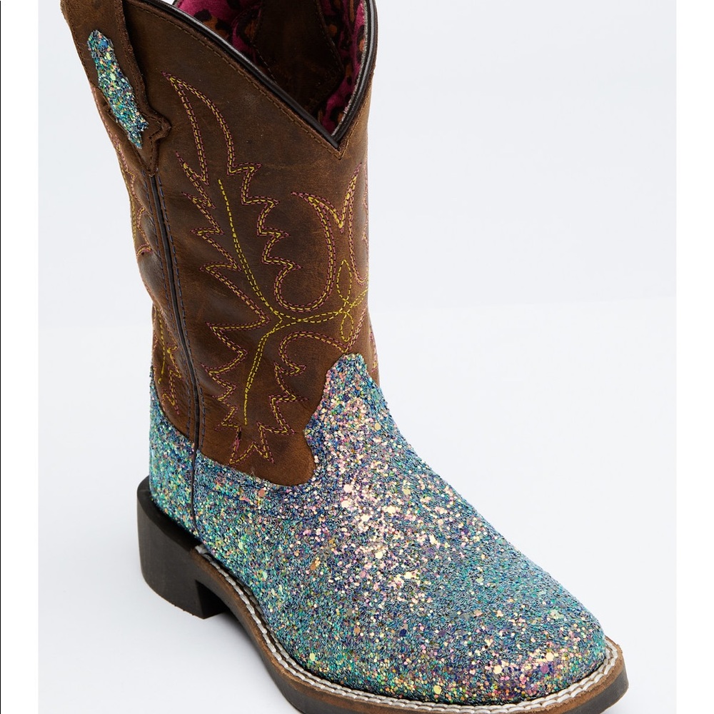 SHYANNE GIRLS' GLITTERAMA WESTERN BOOTS - WIDE SQUARE TOE